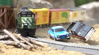 Ho Scale Model Train Crashes Derailments and Fails in 1000 FPS  Part 3 [upl. by Stephine]