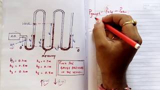 multitube manometer pressure problems Fluid Mechanics lecture [upl. by Lina]