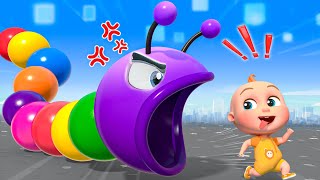 Police VS Hungry Worm Worms From The Game  Funny Cartoons  PulkaCoco‬ Nursery Rhymes amp Kids Songs [upl. by Emorej]