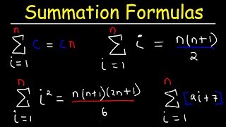 Summation Formulas and Sigma Notation  Calculus [upl. by Ynetsed]