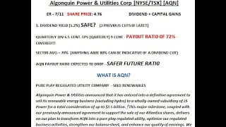 AQN STOCK ANALYSIS DIVIDEND IS NOW SAFE ALGONQUIN POWER BUYING OPPORTUNITY AT 52WK LOWS [upl. by Etteiluj604]