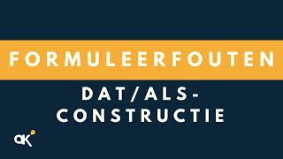 Formuleerfouten datalsconstructie [upl. by Maharva]