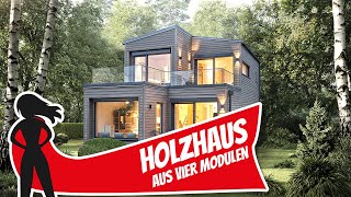 Holzhaus aus XXLBausteinen Variabel geplant und schnell aufgebaut Haustour Modulhaus Sonnleitner [upl. by Nyltak]