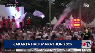 Hampir 10 Ribu Peserta Ikuti Jakarta Half Marathon 2023 [upl. by Esadnac]