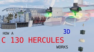 Animation C130 Hercules Secrets  Aviation 3D Animation  Whats Inside a C130 Animation [upl. by Henderson]