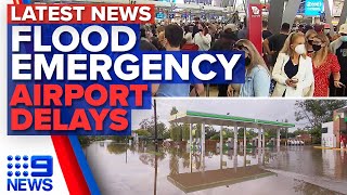 Thousands evacuated after heavy rainfall in NSW Sydney airport delays  9 News Australia [upl. by Kreiker]