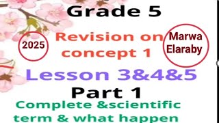 grade 5 science revision on concept 1 lesson 3 amp4 amp5 complete ampscientific term ampwhat happen 2025 [upl. by Ase]