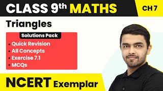 Class 9 Maths NCERT Exemplar Book  Unit 7 Triangles Exercise 71 All 11 MCQs Solved [upl. by Bannister488]