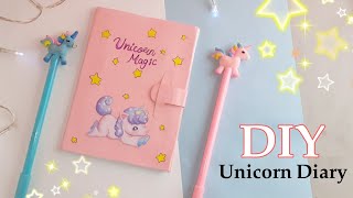 how to make unicorn diary with paper without cardboard  diy unicorn diary without gluegun unicorn [upl. by Streetman]