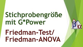 Stichprobengröße beim FriedmanTest mit GPower [upl. by Ahseital]