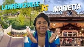 Battle of the Atlanta Suburbs Lawrenceville GA vs Marietta GA  Which is the Best Place to Live [upl. by Oiramej770]