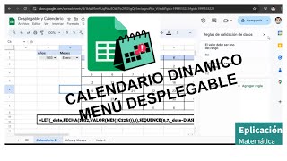 Calendario y Menu Desplegable Con Google Sheets  Calendario Dinamico  Truco Google Sheets [upl. by Aramahs86]