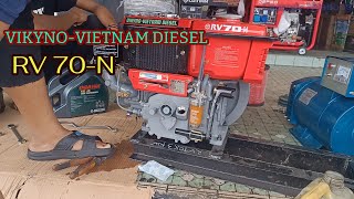 Beli Generator Untuk Kegunaan Di Kampung  VIKYNOVIETNAM DIESEL RV 70N [upl. by Acirretahs307]