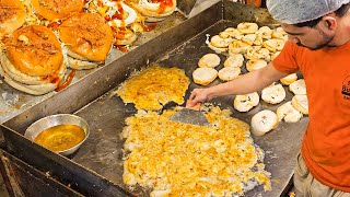 PAKISTANI STREET FOOD EGG BURGER  Biggest Egg Anda Bun Kabab at Street Food of Karachi Pakistan [upl. by Esiuol845]