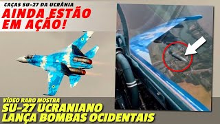 Incrível poder de adaptação Vídeo de um Su27 ucraniano lançando bombas GBU39 SDB dos EUA [upl. by Lehcem]