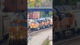 BNSF GRAINER CHASES A MANIFEST NB PASS SFJ bnsftrains railroad bnsfrailroad bnsfrailway [upl. by Koziara413]