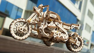 Ugears Scrambler UGR10 with Sidecar Assemble Me Lets Go OffRoad [upl. by Ametaf862]