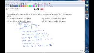 GATE 1994 ECE Output of a logic gate is 1 when all its inputs are at 0 the gate is [upl. by Alansen201]