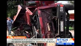 Accidente de tránsito en Moscú deja al menos 18 muertos y 61 heridos [upl. by Etnaik]