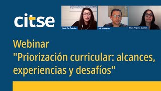 Webinar quotPriorización curricular alcances experiencias y desafíosquot [upl. by Friedrick163]