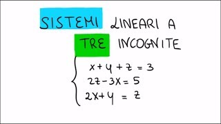 Sistema lineare a tre incognite [upl. by Ayital]