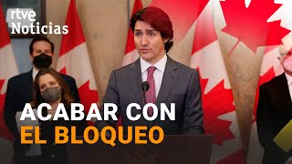 CANADÁ recurre a la LEY de EMERGENCIA para FRENAR las PROTESTAS ANTIVACUNAS  RTVE Noticias [upl. by Aehsat11]