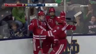 Wisconsin Hockey  Highlights vs Notre Dame 1624 [upl. by Ahseen702]