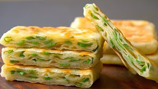 Scallion Pancakes like Flaky Pastry  Spring Onion Pancakes  Green Onion Pancakes [upl. by Saw]