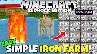 Minecraft Bedrock EASY IRON FARM Tutorial MCPE Xbox PS5 PC [upl. by Eilime]