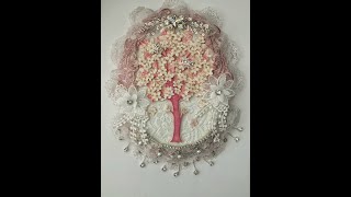 UV Resin and Glass Glitter Cherry Blossom Tree Plaque [upl. by Fiorenze]