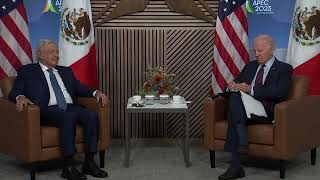 WATCH Biden meets with Mexican President López Obrador at APEC summit in San Francisco [upl. by Joris]