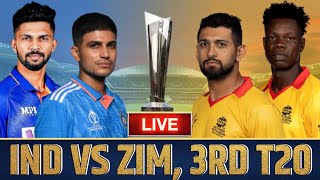 🔴Live India vs Zimbabwe 3rd T20I  IND vs ZIM Live Cricket Match IND vs ZIM Live Cricket Match [upl. by Lirrad631]