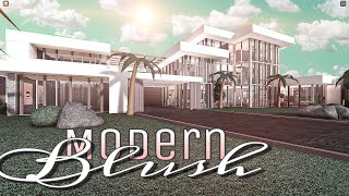 ROBLOX BLOXBURG Modern Blush Mansion  House Build [upl. by Bean]