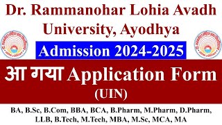 rmlau admission form rmlau admission 2024 rmlau ba admission rmalu bcom admission rmlau mba [upl. by Beulah382]