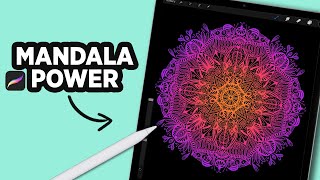 How to create a MANDALA in PROCREATE Shorts [upl. by Costa]