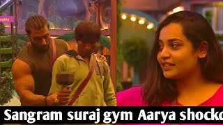 bigg boss marathi 5 sangram chougule gym training suraj chavan aarya jadhao shocking [upl. by Moureaux]