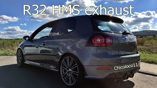 Golf 5 V R32 extrem loud HMS exhaust Klappenauspuff [upl. by Alrich]