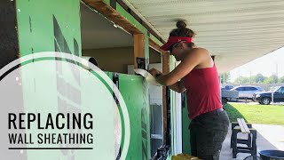 Replacing Exterior Wall Sheathing [upl. by Ardnasyl]