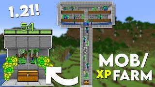 Minecraft EASIEST MOB XP FARM Tutorial 121 Improved Version [upl. by Burnside]