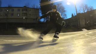 Ice hockey stop slow motion [upl. by Akehsat]