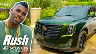 Jason Derulo Gets A Custom Money Green Cadillac Escalade I Unique Rides [upl. by Colombi]