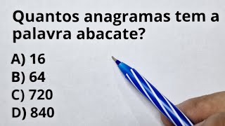 Questão de Anagramas para concurso‼️ Matemática [upl. by Dwan]