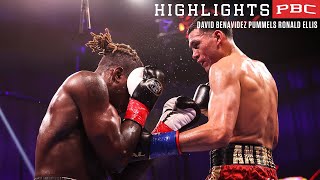 David Benavidez pummels Ronald Ellis to force stoppage [upl. by Nesnej685]