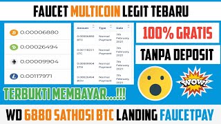 Terbukti Membayar Faucet Multicoin legit tercepat  Wd 6880 sathosi BTC landing Faucetpay [upl. by Pyne]