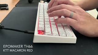 KTT Macaron Red Switches  Modded TH66 Keyboard  Typing Sounds [upl. by Simetra]