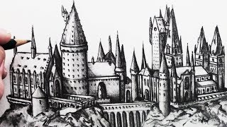 How to Draw Hogwarts Narrated Step by Step [upl. by Raviv]