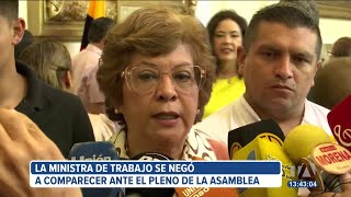 Ministra de Trabajo no compareció ante el Pleno de la Asamblea [upl. by Pliam]