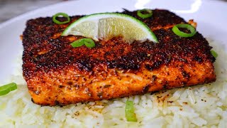 How to make CRISPY SKIN Salmon Perfectly Every Time Cajun Blackened Salmon Recipe [upl. by Lubow]