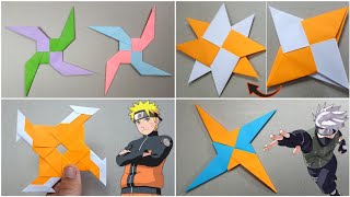 Top 04 Easy Origami Ninja Star How to make [upl. by Elcarim567]