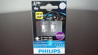 Philips XtremeVision LED T10 w5w 6000k [upl. by Servetnick]